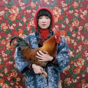 东北乡景女人怀抱公鸡头像图片 文艺范