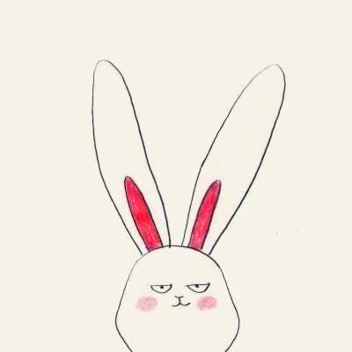耳朵很长的可爱卡通兔子头像