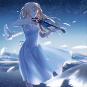 拉小提琴动漫女生头像图片
