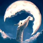 长颈鹿月亮意境头像