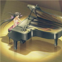 动漫弹钢琴头像 好看的唯美动漫女生弹钢琴头像图片