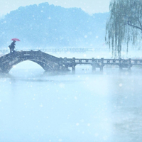 冬天湖雪景图片头像