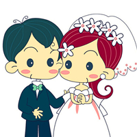 卡通结婚头像_好看浪漫的卡通结婚情侣头像