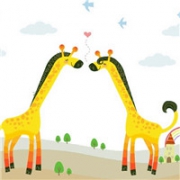卡通长颈鹿情侣头像_好有爱的长颈鹿