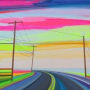 五颜六色的公路电线风景头像图片
