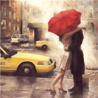 情侣头像打伞