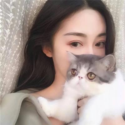 抱猫的女生头像图片