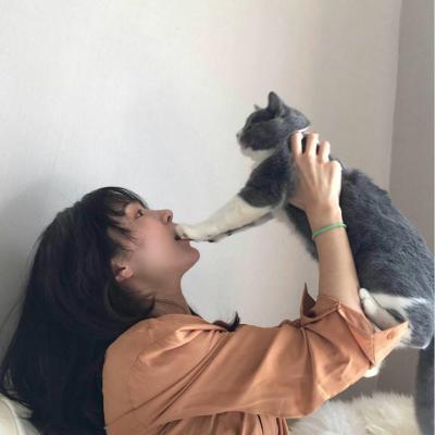 抱猫的女生头像图片