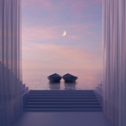 窗外唯美意境图片头像 江畔秋时月